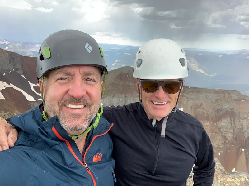 Shane Jordan on the summit of Mt Elbert in Colorado