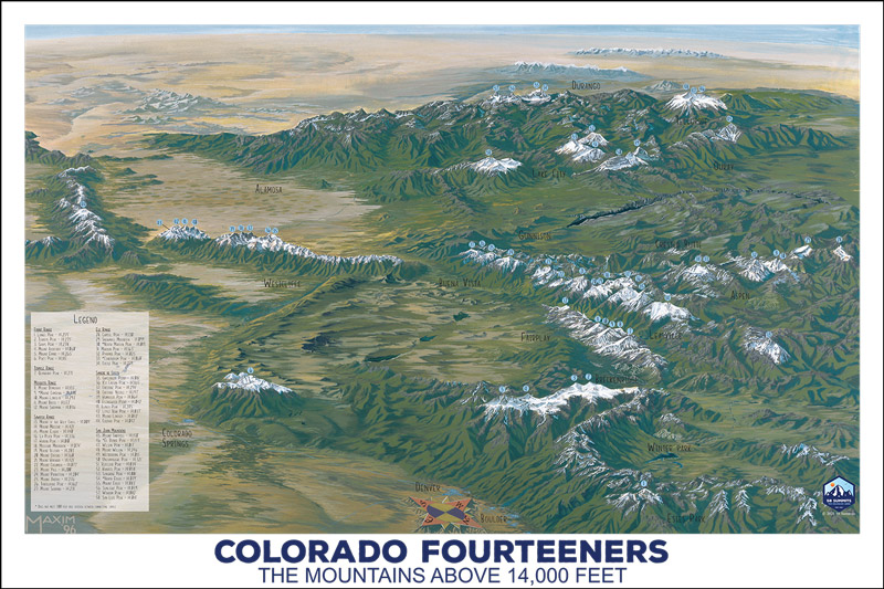 Photo of the Colorado Fourteeners poster by 58 Summits